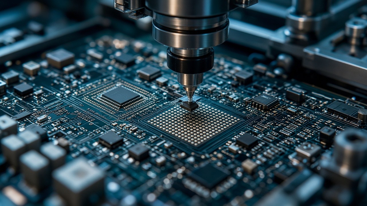 PCB component placement close-up